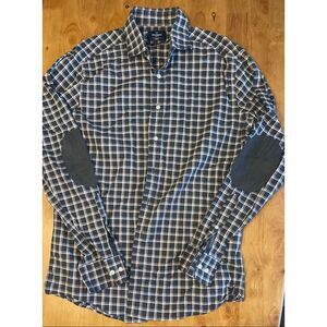 Hackett Shirt Mens Large Plaid Slim Fit Long Sleeved Button Down 100% Cotton